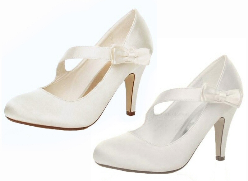 white satin wedding heels